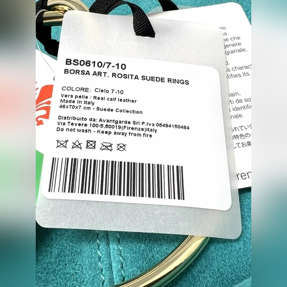 Marlon Rosita calf Leather/ Suede extra large hobo bag In Turquoise - Picture 12 of 14